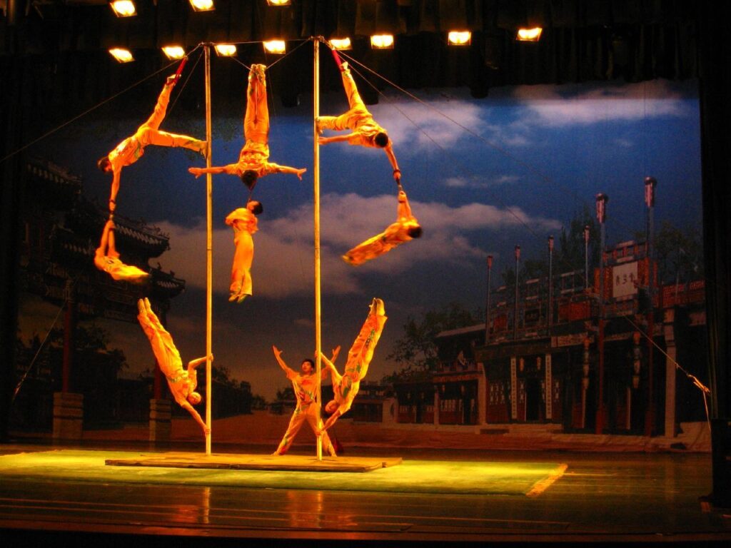 Chinese pole dance performance